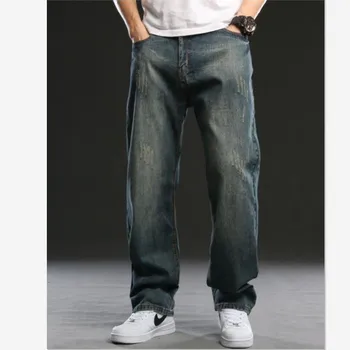 Blugi barbati Spălare Vintage Retro Bărbați Pantaloni din Denim Plus Dimensiune 44 de Moda Liber Drept Pantaloni sex Masculin Jean Fundul Bărbați Îmbrăcăminte