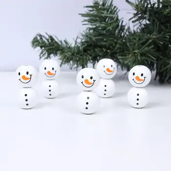 Jucaus Margele din Lemn de Vacanță Festive Decoratiuni Diy om de Zăpadă Forma Ornament Ambarcațiuni cu Crăciun Margele din Lemn Pandantiv pentru Meserii