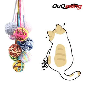 OuQeeing pisica animale de Companie jucării bile colorate bile lână cat consumabile frământa jucărie pentru pisici accesorii