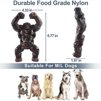 Indestructibil Jucării Câine Agresiv Pentru Rozatoare, Aromă De Carne De Vită, Nailon Durabil Dentiție Jucării De Ros Durabil