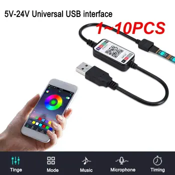 1~10BUC Mini Dimmer cu Led-uri APP bluetooth-compatibil Controler RGB SMD5050 5V 4pin USB Culoare Muzica Pentru Acasă Inteligent de Lumini Benzi