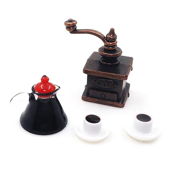 1:12 Casă De Păpuși În Miniatură Filtru De Cafea Cana De Cafea Ceasca De Cafea Set De Oale Model De Papusi Casa Viața De Acasă Scena Decor Jucărie