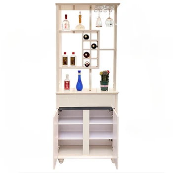 Crema stil cabinet intrare, dublă față-verso partiție cabinet, cabinet de vin, decor ecran dulap, perete care se confruntă cabinetul