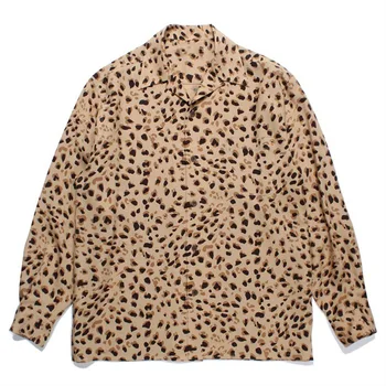 Tendința Omului De Club Leopard De Imprimare Tricou De Calitate Cu Maneca Lunga Tricou Sociale Om Casual Camasa Camasa Barbati Camasa Barbati Haine