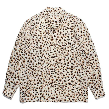 Tendința Omului De Club Leopard De Imprimare Tricou De Calitate Cu Maneca Lunga Tricou Sociale Om Casual Camasa Camasa Barbati Camasa Barbati Haine