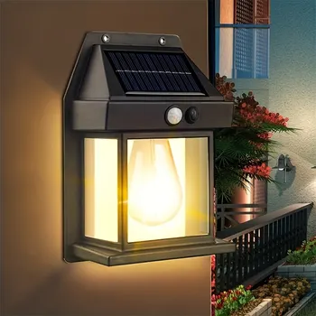 Noul Solare Lampă Cu Filament De Tungsten Impermeabil În Aer Liber Inteligent Inducție Lampă De Perete Curte Cu Grădină Vilă De Iluminat Lumina De Noapte