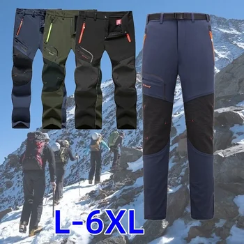 Bărbați Impermeabil Fleece Pantaloni Cald În Aer Liber, Drumeții, Camping, Alpinism, Pescuit, Drumeții Aventura Solid/Pantaloni De Camuflaj