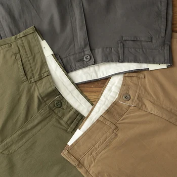 586# Primavara-Vara New American Retro Subțire Compatibil Tata Pantaloni de Moda pentru Bărbați 97% Bumbac Spălate Elastic Casual Pantaloni Drepte