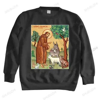 Sfântul Francisc de Assisi, Patronul spiritual al Animalelor mai Nou Scrisoare de Imprimare de Top Imprimat picătură de transport maritim barbati toamna de Înaltă Calitate tricoul