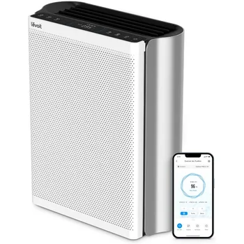 LEVOIT purificator de aer pentru camere mari, în casa ta cu lavabil , 3-canal de aer monitor de calitate, WiFi inteligent și animale de companie