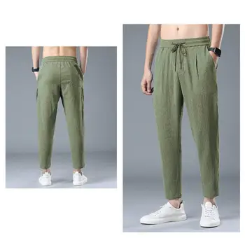 Elegant Pantaloni de Vara Buzunare Respirabil Afaceri Pantaloni de Vara Ultra-subțire de Gheață de Mătase Pantaloni Casual