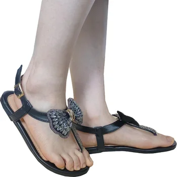 Pantofi de vara pentru Femei 2023 T-curea Fluture Nod Plat pentru Femei Papuci în aer liber, Moda Casual, Doamnelor Papuci de casa Sandale Feminine