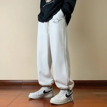 Moda pentru bărbați pantaloni de Trening Vafe Confortabil Om Pantaloni Negri Spațiu de Imprimare Toamna 5XL Uzura Casual Sport cu Pantaloni Joggers Trendy