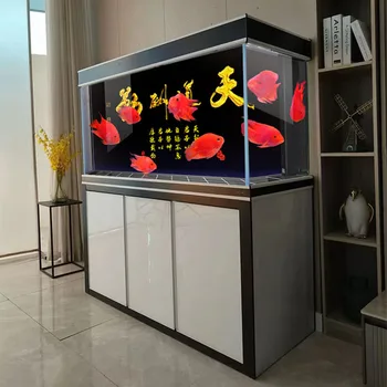 Dragon Rezervor De Pește De Jos Filtru De Bandă Cabinet Schimba Apa Living Home Subzonele Ecrane Super Sticlă Albă