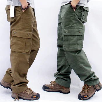 Pantaloni de marfă Oameni Mari Multi-buzunar de Bumbac Uza Tactice Militare Armata Direct Pantaloni Pantaloni Salopete Largi de Cauzalitate Pantaloni Pantaloni