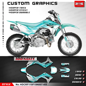 KUNGFU GRAFICĂ Motocross Autocolante Motocicleta Decalcomanii Kit Folie pentru Honda CRF110F 2019 2020 2021 2022 2023 2024 HDCRF110F19N007-KR