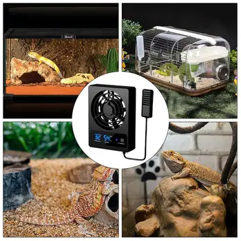 Ventilator Pentru Reptile Cabina Inteligent al Ventilatorului de Răcire Cu LED Vânt Puternic, Zgomot Redus Pentru Amfibieni Reptile Serpi