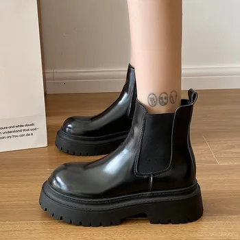 Doamnelor Pantofi 2023 Vânzare Fierbinte Slip-on Cizme pentru Femei de Moda Rotund Toe de zi cu Zi Cizme Femei de Înaltă Calitate Traforaj Tocuri Glezna Cizme