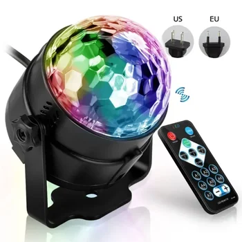 Noul Mini LED Magic Ball Etapă Efect de Iluminare RGB Voce de Control de la Distanță de Control Rotativ cu Laser de Lumină KTV Atmosfera Disco Lumina