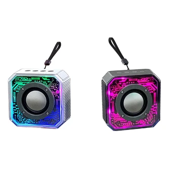 Transparent Mecha Difuzor Bluetooth RGB Pickup Portabil în aer liber Acasă Felinar Mic Difuzor Mini