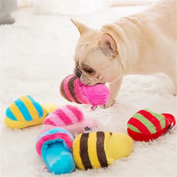 Jucării Pentru Animale De Companie Squeaker De Pluș, Papuci De Casă În Formă De Cățeluș Sunet Mestecați Jucării Pentru Câini Pisici Amuzant Câine Produse