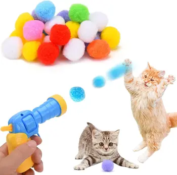 Pisica Minge De Plus Arma De Fotografiere Tăcut Jucărie Interactiv De Relief Auto Hi Fun Micro Elastic Static Lipirea Blana De Culoare Aleatorii