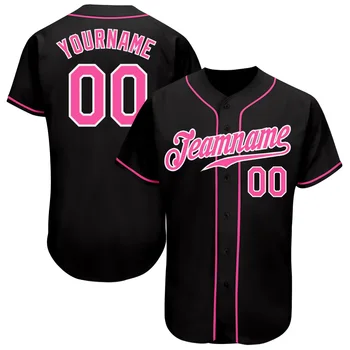 Negru Roz Personalizat de Baseball tricou Tricou 3D Imprimate, pentru Bărbați și Femei Tricou Sport Unisex Topuri