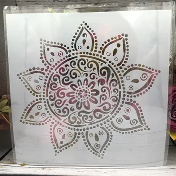 30*30cm Mandala, Geometrie Flori DIY Stratificare Sabloane Pictura pe Perete Album de Colorat Relief Album Decorative Șablon
