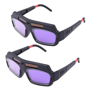 Noi 2Pc Solare Auto Întunecare Masca de Sudura Casca Ochelari de Sudor Ochelari Arc Anti-Șoc Lentile Pentru ochelari de Protecție