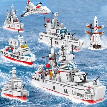 Marina de Război Distrugător Nava Armata Barca Model de Avion, Nave de război, Construirea de Blocuri de Construcție Set pentru Baieti Cărămizi Jucarii de Cadouri de Craciun
