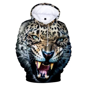 3D-Leopard Hanorace Harajuku Tricou Barbati/femei Streetwear Fierbinte Vanzare Hanorac Barbati Pulover Casual Animal Print Barbati Femei Unisex