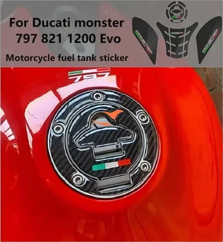 3D Pentru Ducati monster 797 821 1200 Evo carbon brazare capacul rezervorului de combustibil autocolant motocicleta retehnologizare rezistent la zgarieturi decal