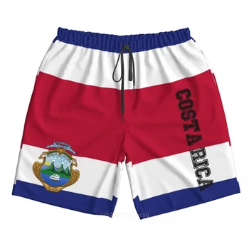 2023 Vara Poliester Costa Rica Țară Steag 3D Imprimate Bărbați pantaloni Scurți de Plajă Buzunar Rulează Pantaloni de Vara