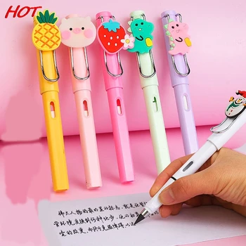 Creative Animale De Fructe Continui Să Scriu Clip Creion Cu Radieră Drăguț Desen Pictura Pixuri Școală, Rechizite De Birou
