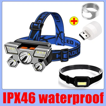 5LED Cap Puternic Lanterna USB Reîncărcabilă pentru Pescuit Faruri Led Camping Faruri de Vânătoare Lanternă Drumeții Fața Felinare