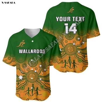 Australia Rugby Merge Wallaroos Pacific Indigene 2023 Imprimare 3D Baseball tricou Tricou pentru Bărbați Îmbrăcăminte de Streetwear Maneci Scurte