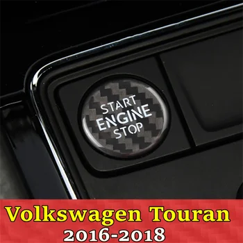 Pentru VW Volkswagen Touran Motor Auto Start-Stop Buton Capac Real Fibra de Carbon Autocolant 2016 2017 2018