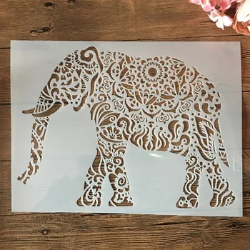 XL 35*26cm Mandala Mare Elefant DIY Stratificare Sabloane Pictura Album de Colorat Relief Album Decorative Șablon