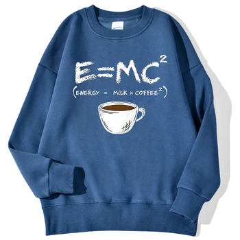 Energie=Lapte+Cafea Tipărite Bărbați Pulover Casual Confortabil Cald Hanorace Stradă De Moda Jachete Toamna Fleece Sportswears