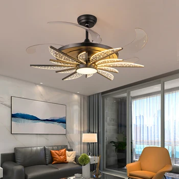 Acasă decorative led lămpi de Tavan Candelabru fan dormitor ventilator de Tavan cu led-uri de lumină și de control ventilatoare de Tavan cu corp de iluminat