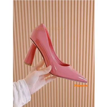 De brevete din Piele, Pantofi cu Toc inalt,Rotund Subliniat de la Picior Toc pentru Femei Pantofi de Pompe de Petrecere de Nunta Tocuri inalte 2023 Noi Zapatos Para Mujere