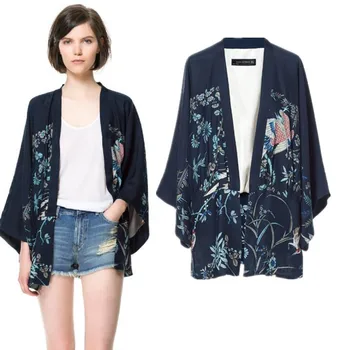 2023 Noi De Primavara-Vara Pentru Femei De Moda Japoneză Bluza Kimono Phoenix Tipărite Harajuku Bat Sleeve Cardigan Vrac Bluza, Tricouri