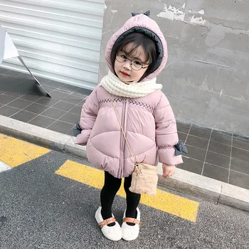 Fata e Haina coreeană în Jos Jacheta de Bumbac Copilului de Iarnă de Bumbac Hanoracul Jos