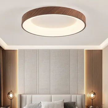 Vintage lumina plafon Șifonierul din Dormitor, Camera de zi Studiu Japonez lemn Rotund de lumină Simplă din Lemn Masiv de Interior Decor de lumină
