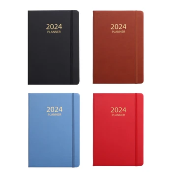 2024 A5 Engleză Program Planner Banda Elastica Notebook Curea Carte Notebook