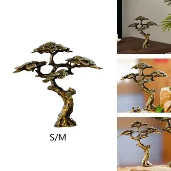 Deschiderea Cadou De Cupru Peisaj Bonsai Bun Venit Pin Statuie În Miniatură Sculptura Simulare De Bun Venit Pin Pin Mic Ornament
