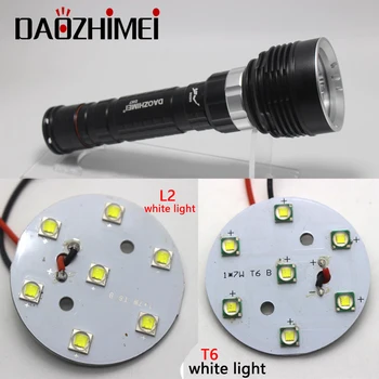 DX7L2 Scufundări Lanterna XML2 T6 lumina Alb/Galben Margele Lampa Pentru Lanterna LED-uri Lampa Far Driver tablă/placă de circuit