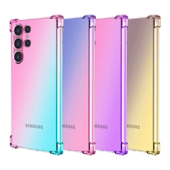 Caz pentru Samsung Galaxy S23 Ultra S22 Plus S21 S21 FE Clar Drăguț Gradient Caz Slim Anti Scratch Flexibil TPU rezistent la Șocuri Acoperi