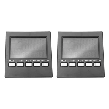 2X LCD Digital cu Higrometru Termometru Temperatura Umiditate Metru Camera de Interior cu Ceas