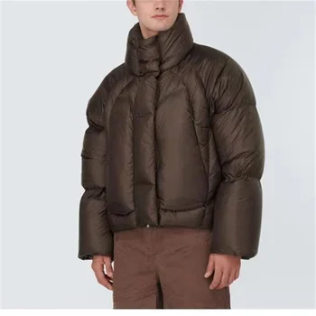 Geaca de iarna barbati 2023 toamna și iarna noua moda coreeană guler înalt jos jacheta cu maneci lungi sacou strat îngroșat strat cald